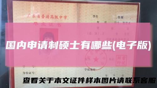 国内申请制硕士有哪些(电子版)