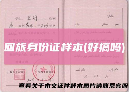 回旅身份证样本(好搞吗)