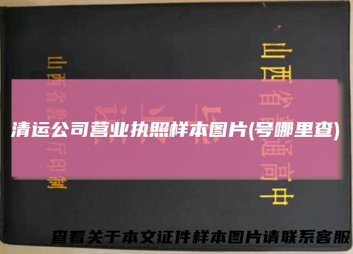 清运公司营业执照样本图片(号哪里查)