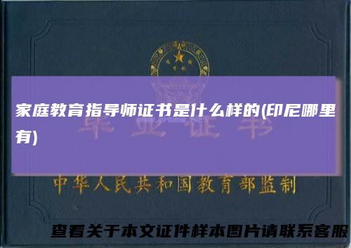 家庭教育指导师证书是什么样的(印尼哪里有)