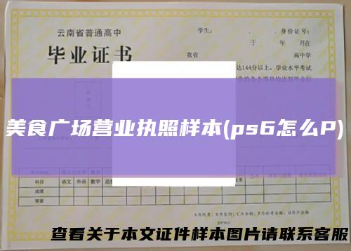 美食广场营业执照样本(ps6怎么P)