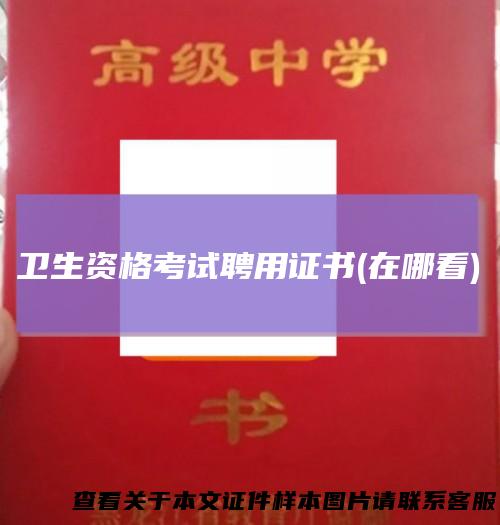 卫生资格考试聘用证书(在哪看)