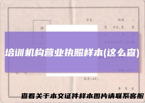 培训机构营业执照样本(这么查)