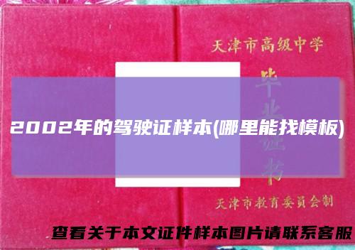 2002年的驾驶证样本(哪里能找模板)