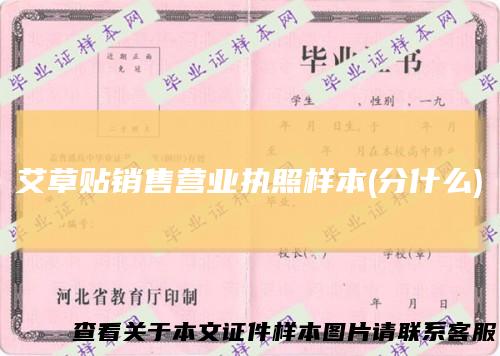艾草贴销售营业执照样本(分什么)