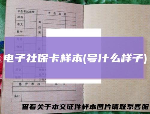 电子社保卡样本(号什么样子)