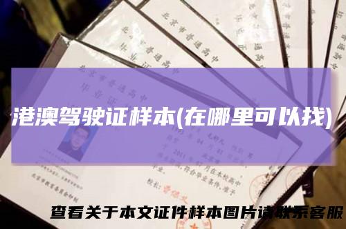 港澳驾驶证样本(在哪里可以找)
