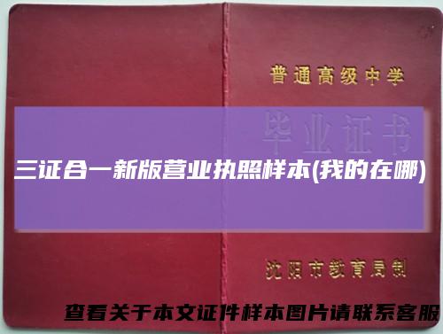 三证合一新版营业执照样本(我的在哪)