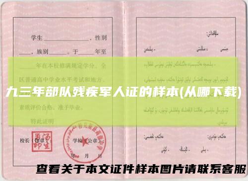 九三年部队残疾军人证的样本(从哪下载)