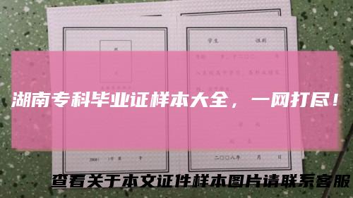 湖南专科毕业证样本大全，一网打尽！