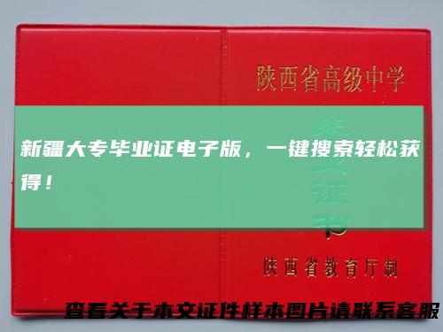 新疆大专毕业证电子版，一键搜索轻松获得！