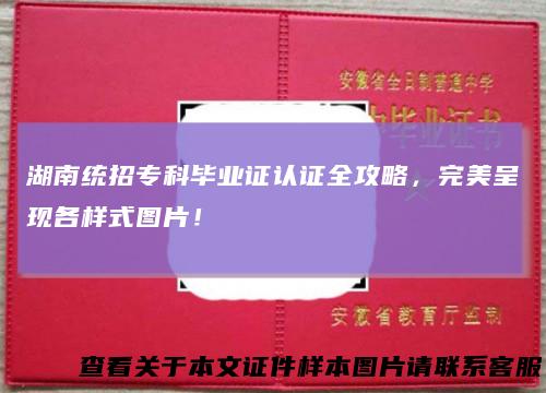 湖南统招专科毕业证认证全攻略,完美呈现各样式图片!