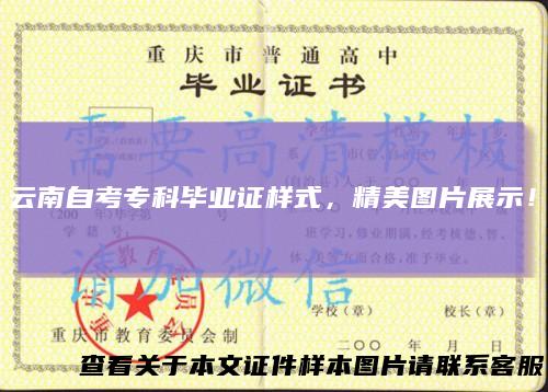 云南自考专科毕业证样式，精美图片展示！