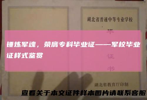 锤炼军魂,荣膺专科毕业证——军校毕业证样式鉴赏