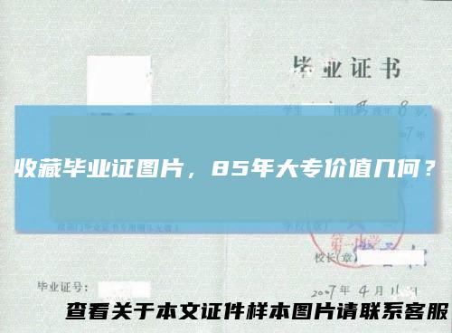 收藏毕业证图片,85年大专价值几何?
