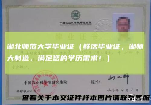 湖北师范大学毕业证（鲜活毕业证，湖师大制造，满足您的学历需求！）