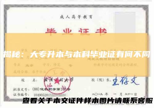 揭秘：大专升本与本科毕业证有何不同