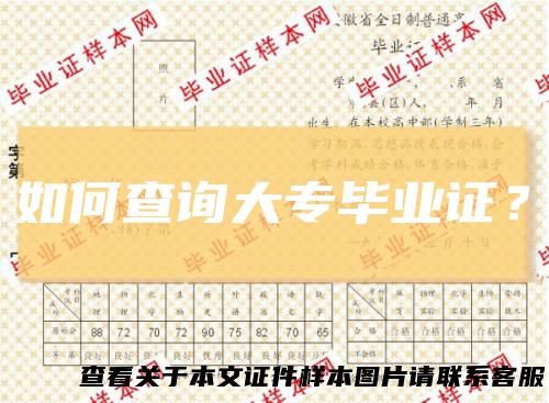 如何查询大专毕业证?