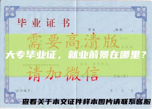 大专毕业证,就业前景在哪里?
