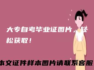 大专自考毕业证图片,轻松获取!