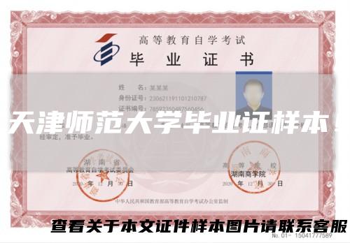 天津师范大学毕业证样本!