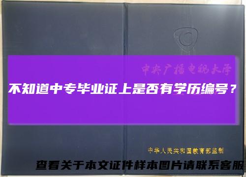 不知道中专毕业证上是否有学历编号?