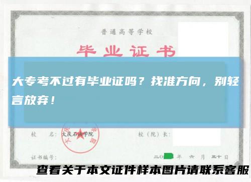 大专考不过有毕业证吗?找准方向,别轻言放弃!