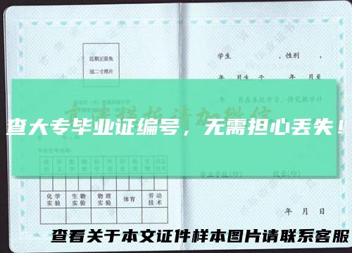 查大专毕业证编号，无需担心丢失！