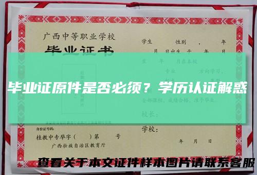 毕业证原件是否必须?学历认证解惑