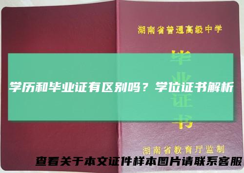 学历和毕业证有区别吗？学位证书解析