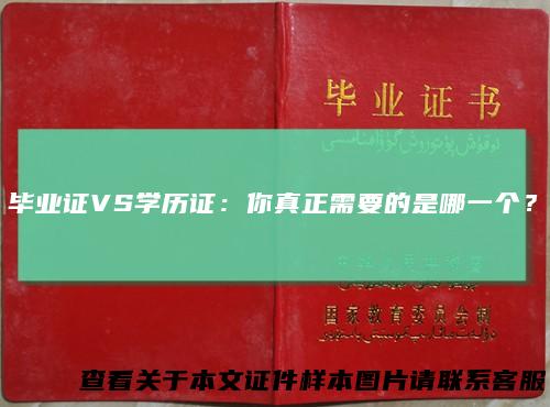 毕业证VS学历证:你真正需要的是哪一个?