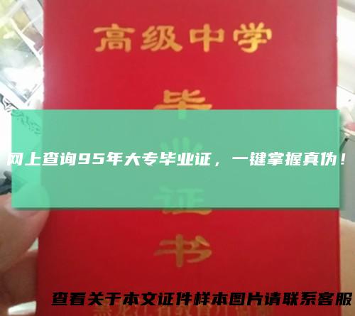 网上查询95年大专毕业证,一键掌握真伪!