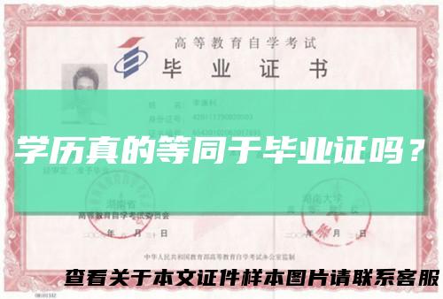 学历真的等同于毕业证吗?