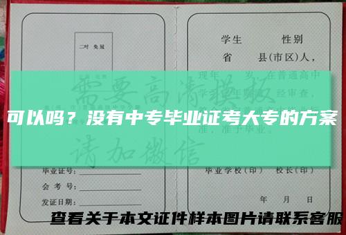 可以吗？没有中专毕业证考大专的方案