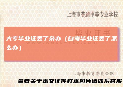 大专毕业证丢了杂办（自考毕业证丢了怎么办）