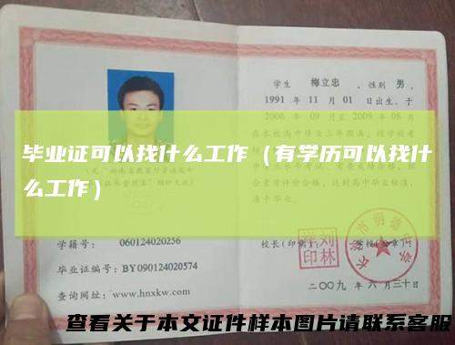 毕业证可以找什么工作（有学历可以找什么工作）