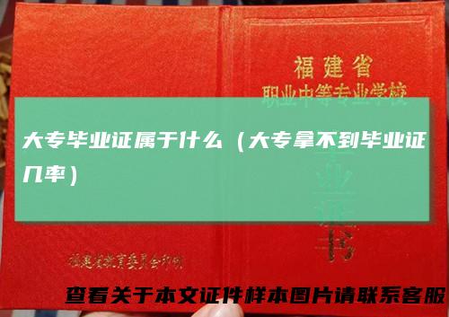 大专毕业证属于什么(大专拿不到毕业证几率)