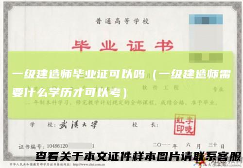 一级建造师毕业证可以吗(一级建造师需要什么学历才可以考)
