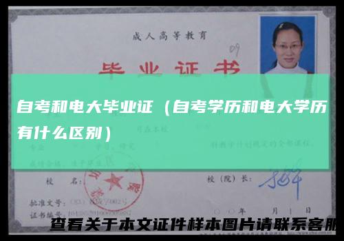 自考和电大毕业证(自考学历和电大学历有什么区别)