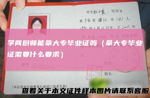 学两厨师能拿大专毕业证吗（拿大专毕业证需要什么要求）