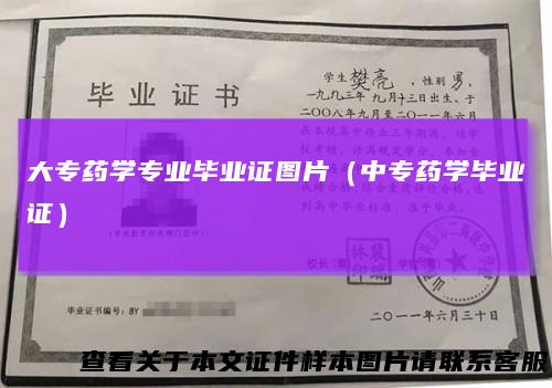 大专药学专业毕业证图片(中专药学毕业证)