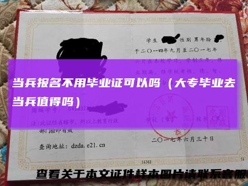 当兵报名不用毕业证可以吗(大专毕业去当兵值得吗)