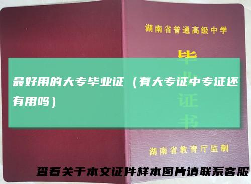 最好用的大专毕业证(有大专证中专证还有用吗)