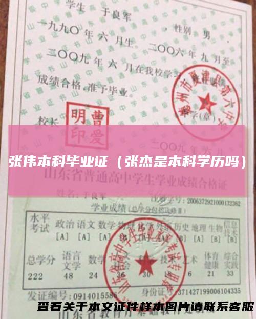 张伟本科毕业证(张杰是本科学历吗)