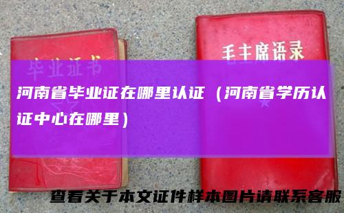 河南省毕业证在哪里认证(河南省学历认证中心在哪里)