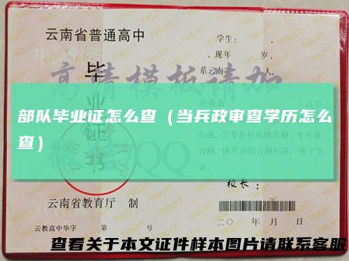 部队毕业证怎么查(当兵政审查学历怎么查)