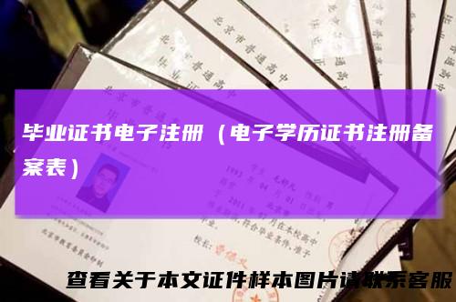 毕业证书电子注册（电子学历证书注册备案表）