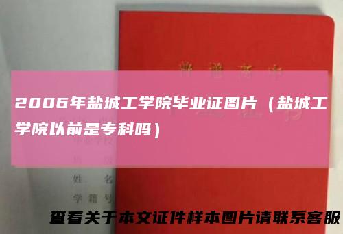 2006年盐城工学院毕业证图片（盐城工学院以前是专科吗）