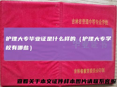 护理大专毕业证是什么样的（护理大专学校有哪些）
