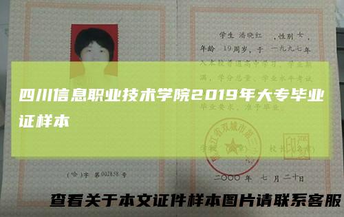四川信息职业技术学院2019年大专毕业证样本